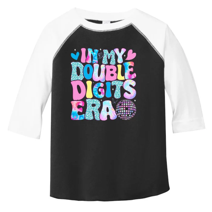 In My Double Digits Era Retro 10 Year Old 10th Birthday Girl Toddler Fine Jersey T-Shirt