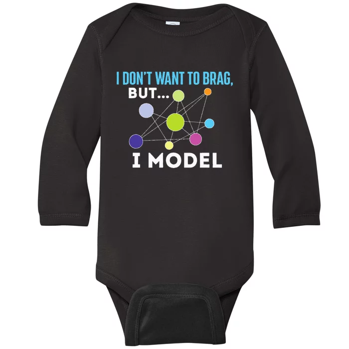 I Model Data Science Statistics Data Analyst Data Modeling Baby Long Sleeve Bodysuit