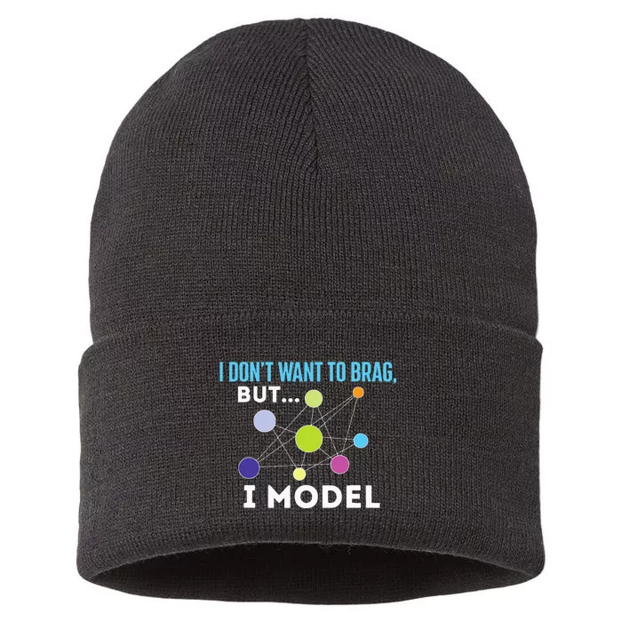 I Model Data Science Statistics Data Analyst Data Modeling Sustainable Knit Beanie