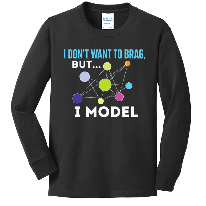 I Model Data Science Statistics Data Analyst Data Modeling Kids Long Sleeve Shirt