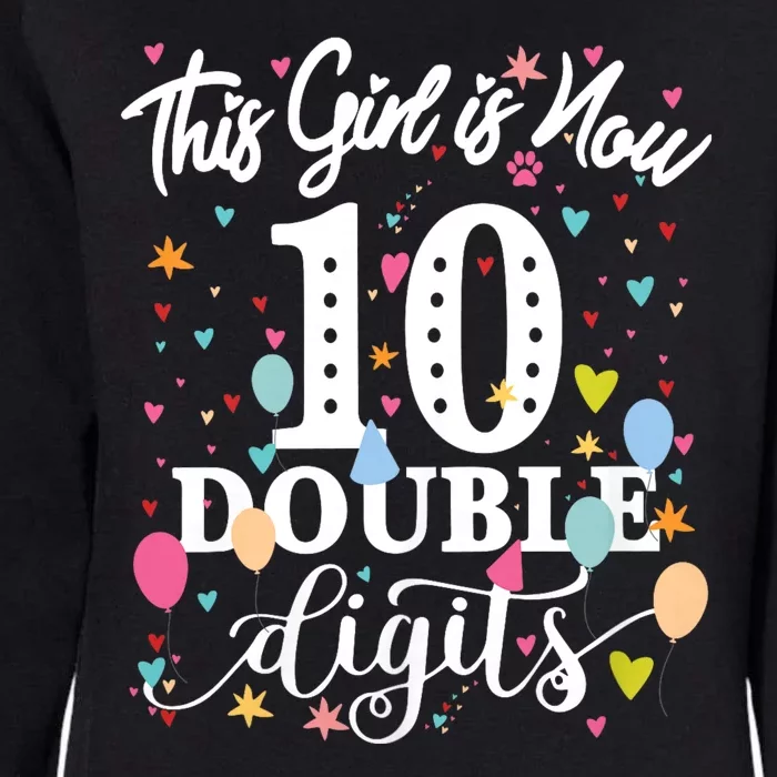 In My Double Digits Era Retro 10 Year Old 10th Birthday Girl Womens California Wash Sweatshirt