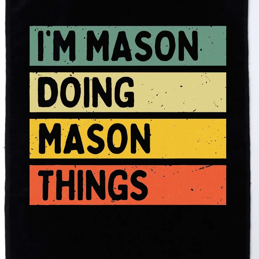 IM Mason Doing Mason Things Funny Personalized Quote Platinum Collection Golf Towel