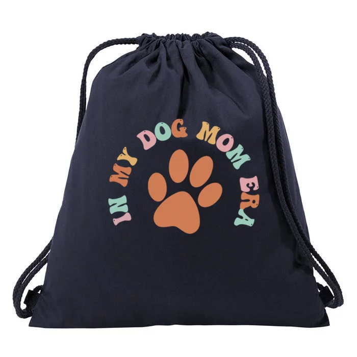 In My Dog Mom Era Groovy Mothers Day Mom Life 2 Side Gift Drawstring Bag