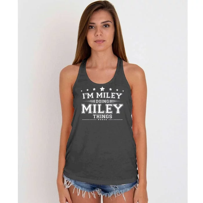 Im Miley Doing Miley Things Women's Knotted Racerback Tank