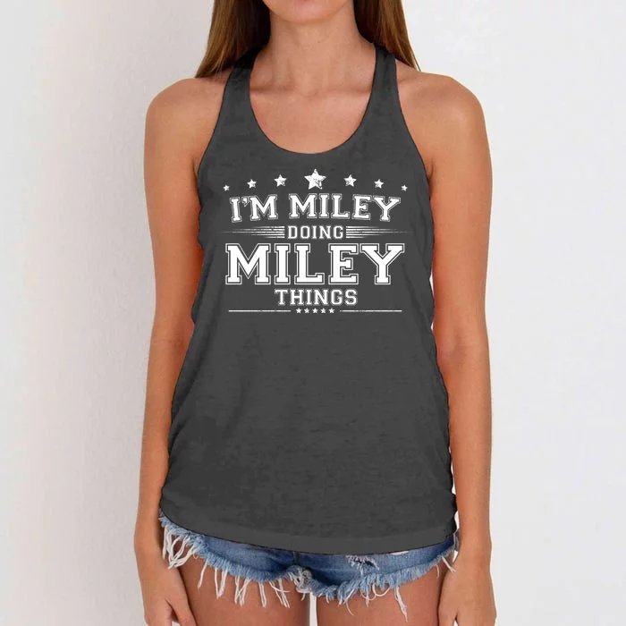 Im Miley Doing Miley Things Women's Knotted Racerback Tank