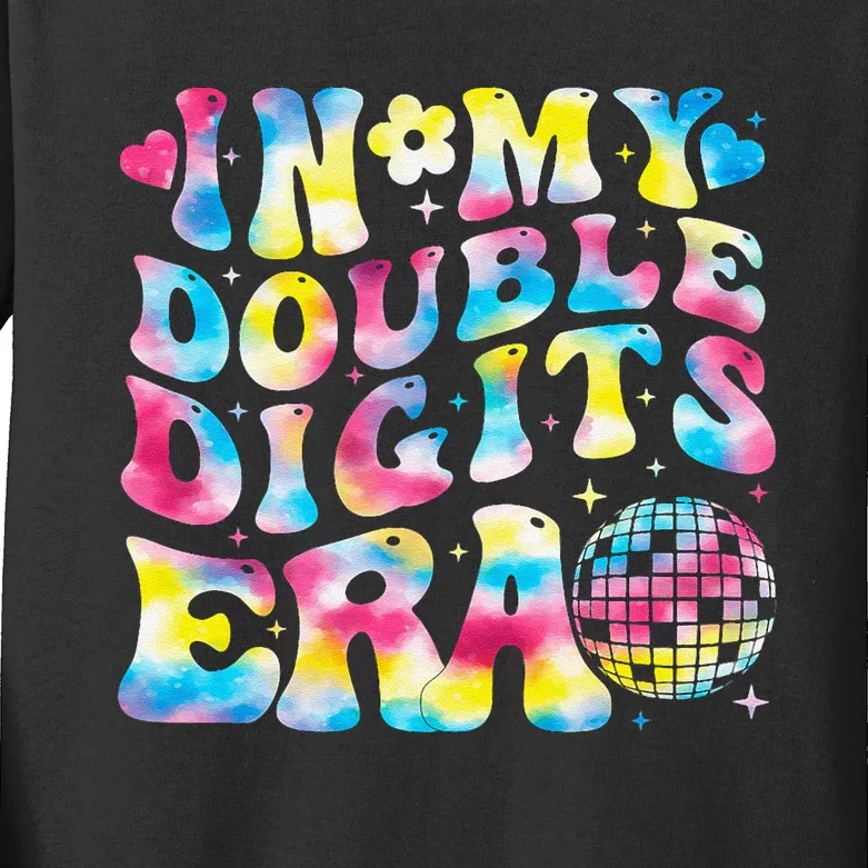 In My Double Digits Era 10th Birthday Party 10 Year Old Kids Long Sleeve Shirt