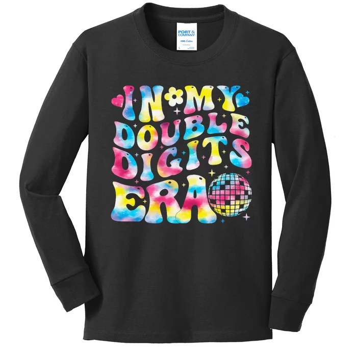 In My Double Digits Era 10th Birthday Party 10 Year Old Kids Long Sleeve Shirt