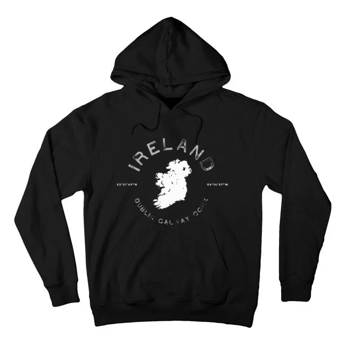 Ireland Map Dublin Galway Cork Graphic Tall Hoodie