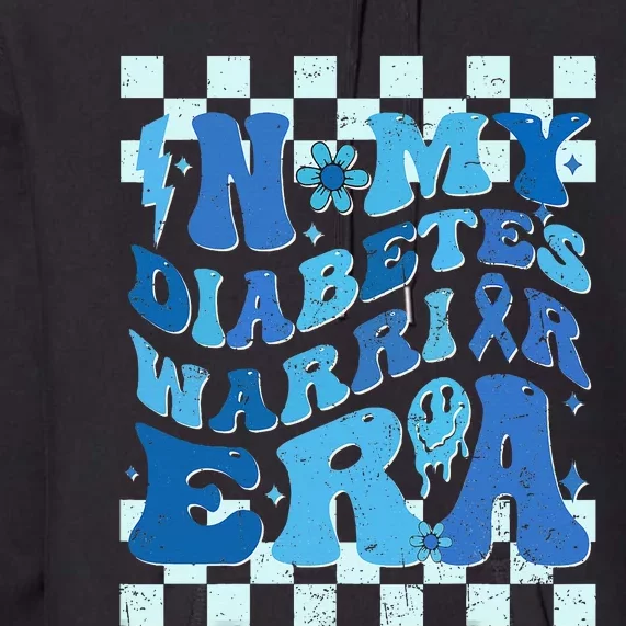 In My Diabetes Warrior ERA Retro Groovy Diabetes Awareness Premium Hoodie