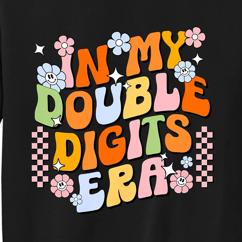 In My Double Digits Era Retro 10 Year Old 10th Birthday Girl Tall Sweatshirt