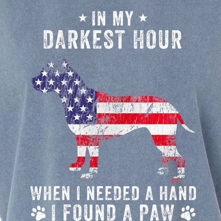 In My Darkest Hour I Found A Paw Funny Pit Bull Owner Lover Garment-Dyed Women's Muscle Tee