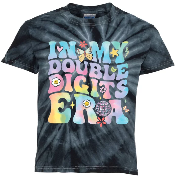 In My Double Digits Era Retro 10 Year Old 10th Birthday Girl Kids Tie-Dye T-Shirt