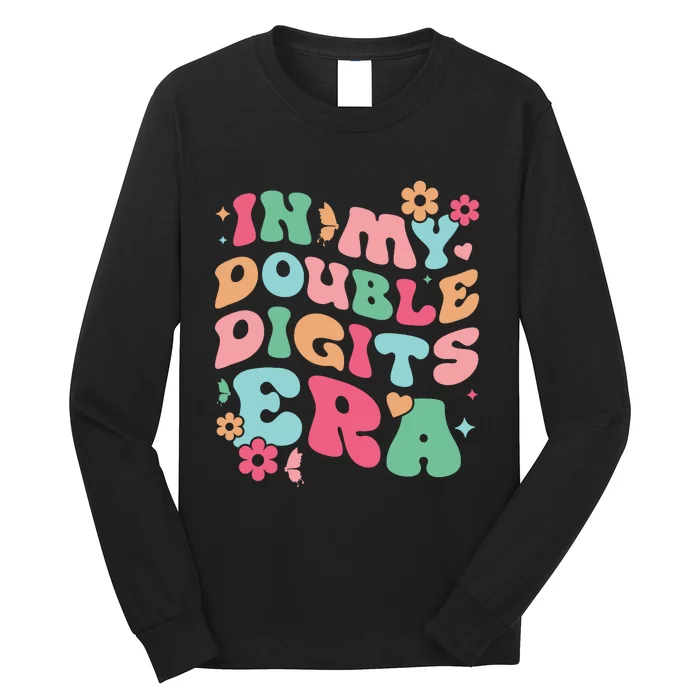 In My Double Digits Era Retro 10 Year Old Girl 10th Birthday Long Sleeve Shirt