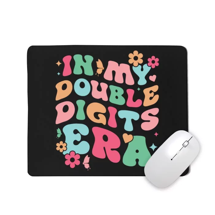 In My Double Digits Era Retro 10 Year Old Girl 10th Birthday Mousepad