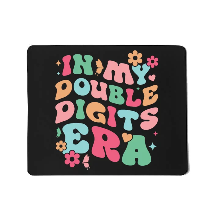 In My Double Digits Era Retro 10 Year Old Girl 10th Birthday Mousepad