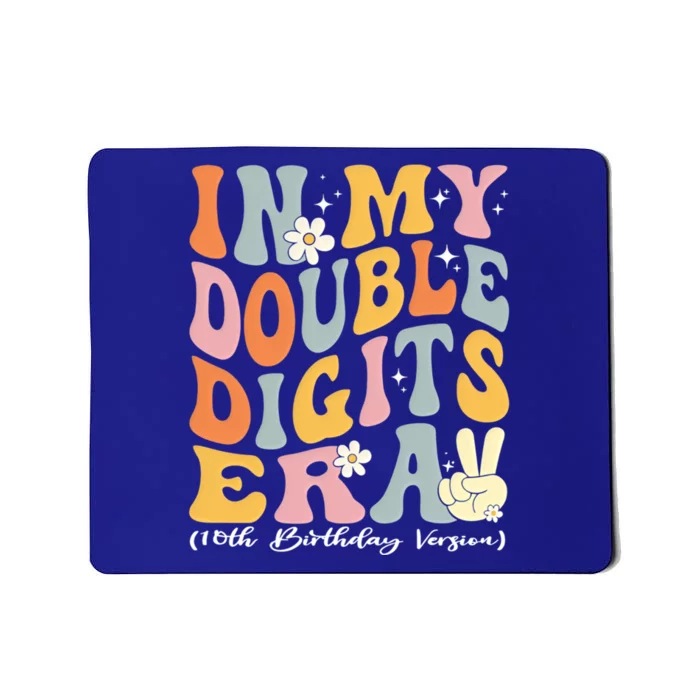 In My Double Digits Era Retro 10 Year Old 10th Birthday Funny Gift Mousepad