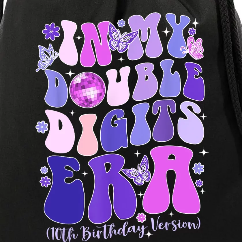 In My Double Digits Era Girls 10th Birthday Drawstring Bag