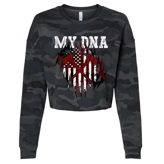 In MY DNA Unique Ripped Cropped Pullover Crew