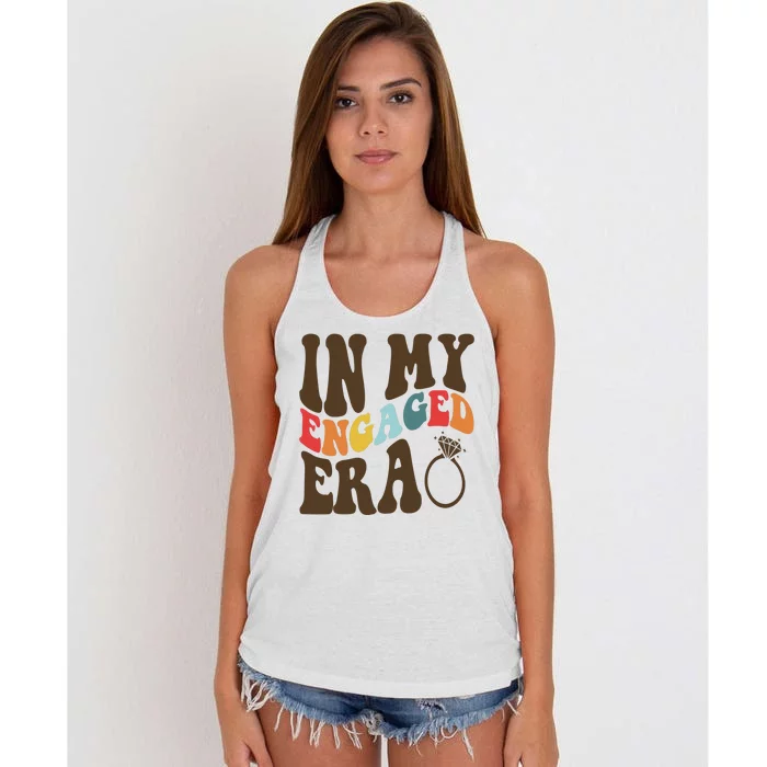 In My Engaged Era Cute Proposal Gift Women's Knotted Racerback Tank