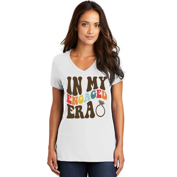 In My Engaged Era Cute Proposal Gift Women's V-Neck T-Shirt