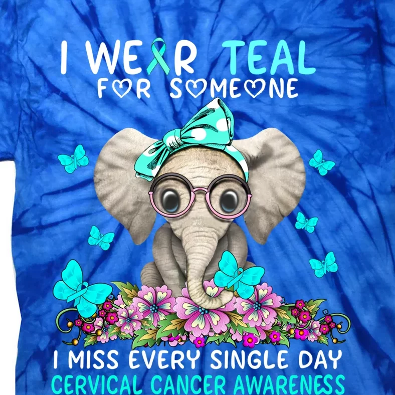 I Miss Every Single Day Cervical Cancer Awareness Gift Tie-Dye T-Shirt