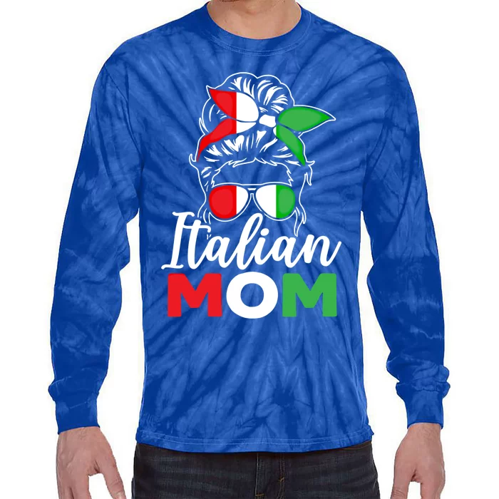 Italian Mom Europe Country Travel Italy Mothers Day Gift Tie-Dye Long Sleeve Shirt