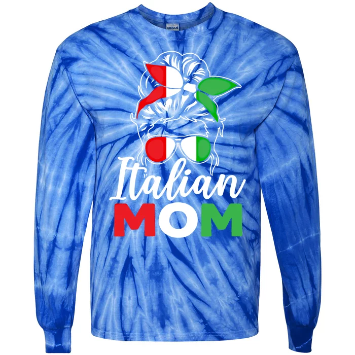 Italian Mom Europe Country Travel Italy Mothers Day Gift Tie-Dye Long Sleeve Shirt