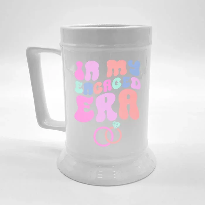 In My Engaged Era Engaged Af Bridal Shower Party Fiance Gift Front & Back Beer Stein