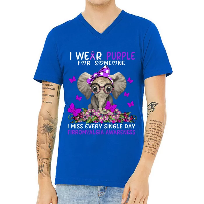 I Miss Every Single Day Fibromyalgia Awareness Gift V-Neck T-Shirt