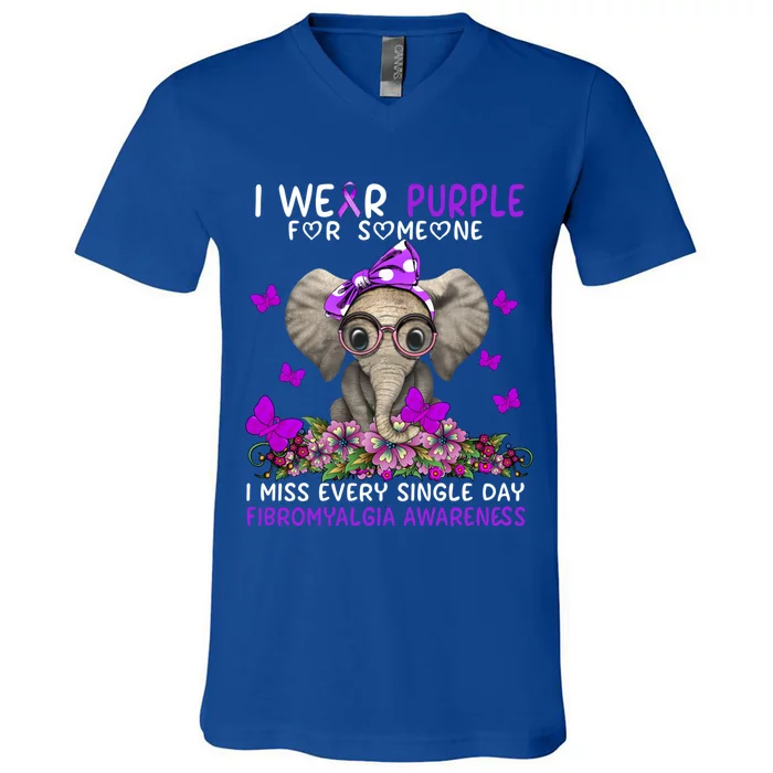 I Miss Every Single Day Fibromyalgia Awareness Gift V-Neck T-Shirt