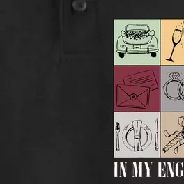 In My Engaged Era Retro Bride Wedding Engagement Dry Zone Grid Performance Polo