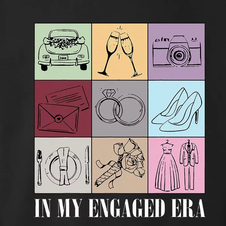 In My Engaged Era Retro Bride Wedding Engagement Toddler Hoodie