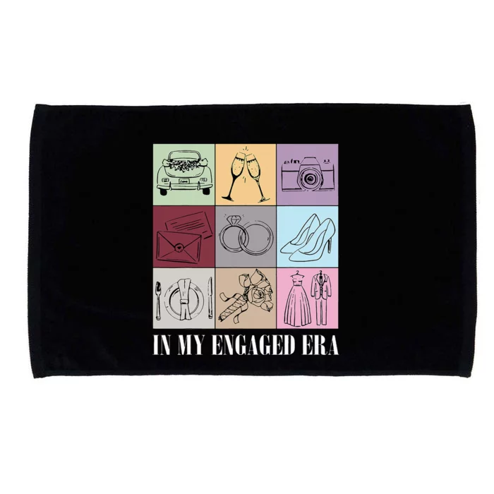 In My Engaged Era Retro Bride Wedding Engagement Microfiber Hand Towel