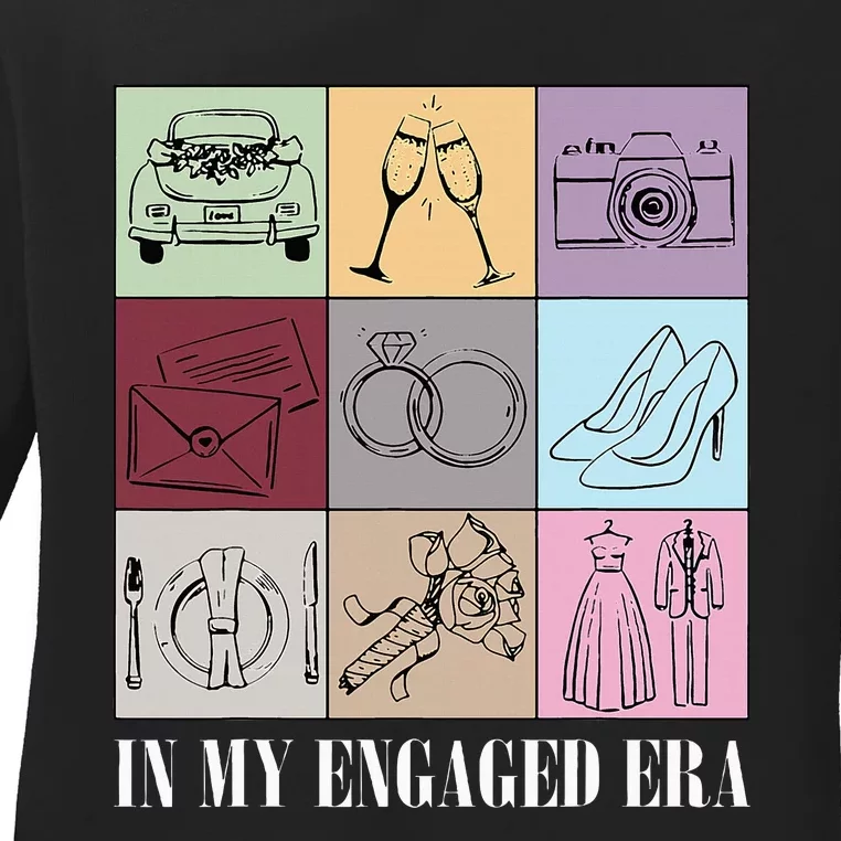 In My Engaged Era Retro Bride Wedding Engagement Ladies Long Sleeve Shirt