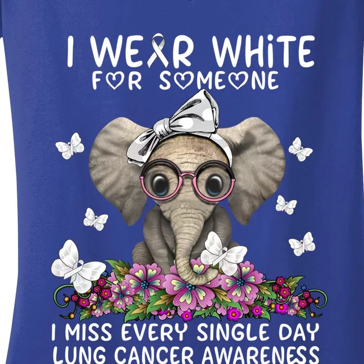 I Miss Every Single Day Lung Cancer Awareness Gift Women's V-Neck T-Shirt