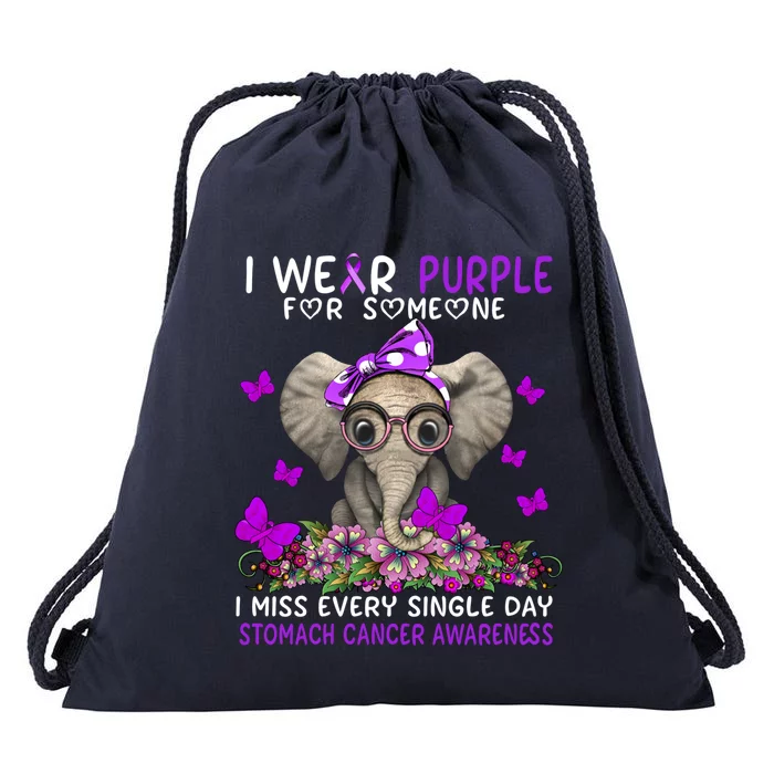 I Miss Every Single Day Stomach Cancer Awareness Gift Drawstring Bag