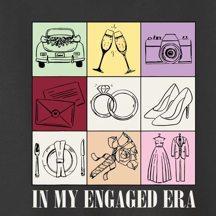 In My Engaged Era Retro Bride Wedding Engagement Toddler T-Shirt