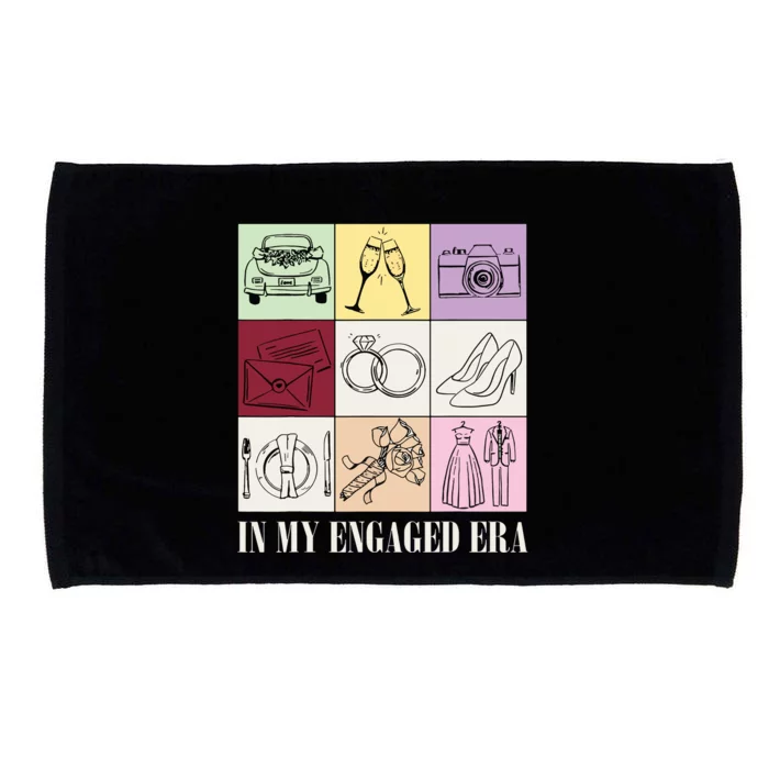 In My Engaged Era Retro Bride Wedding Engagement Microfiber Hand Towel