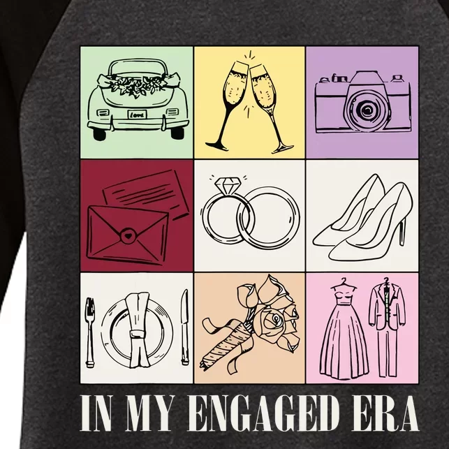 In My Engaged Era Retro Bride Wedding Engagement Women's Tri-Blend 3/4-Sleeve Raglan Shirt