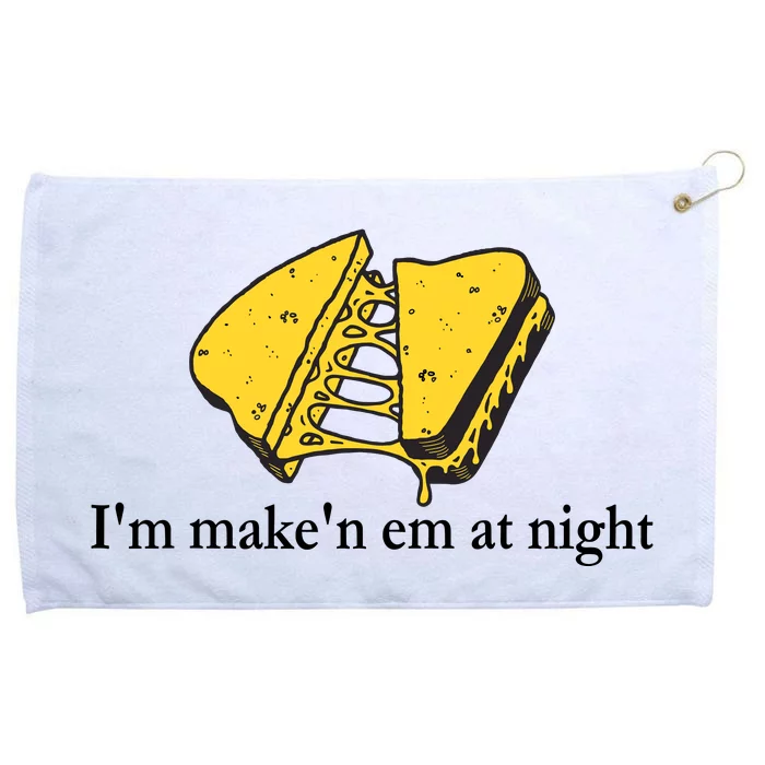 IM MakeN Em At Night Cheese Sandwich Design Grommeted Golf Towel