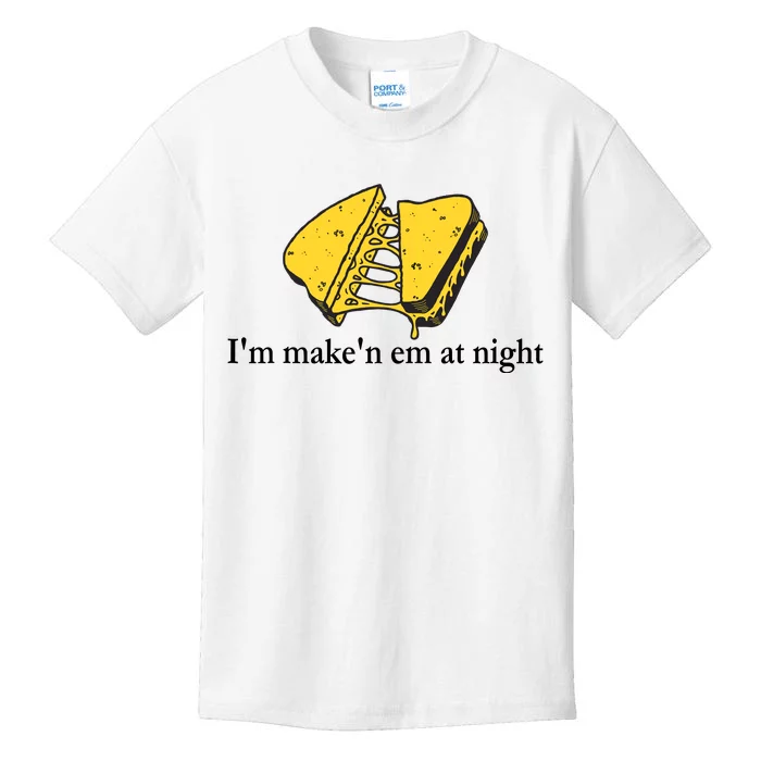 IM MakeN Em At Night Cheese Sandwich Design Kids T-Shirt