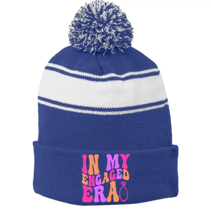 In My Engaged Era Great Gift Stripe Pom Pom Beanie