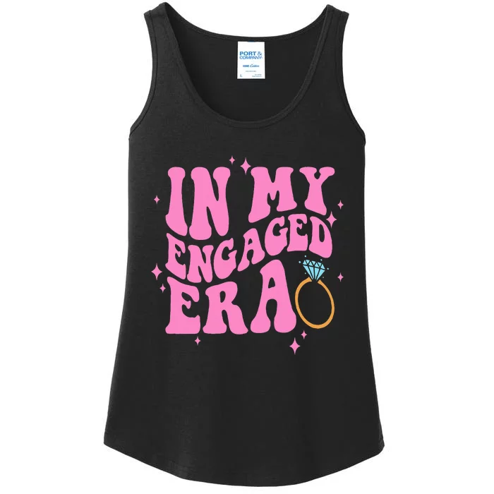 In My Engaged Era Groovy Bride Bachelorette Party Bridesmaid Ladies Essential Tank