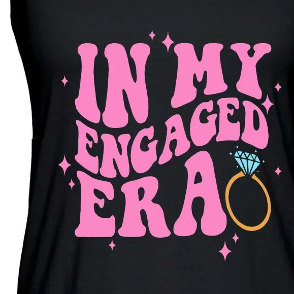 In My Engaged Era Groovy Bride Bachelorette Party Bridesmaid Ladies Essential Flowy Tank