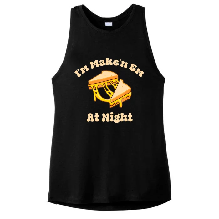 IM Makin Em At Night Meme Grilled Cheese Sandwich Fast Food Ladies Tri-Blend Wicking Tank