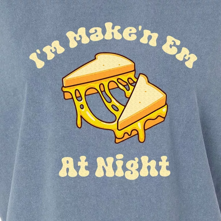 IM Makin Em At Night Meme Grilled Cheese Sandwich Fast Food Garment-Dyed Women's Muscle Tee