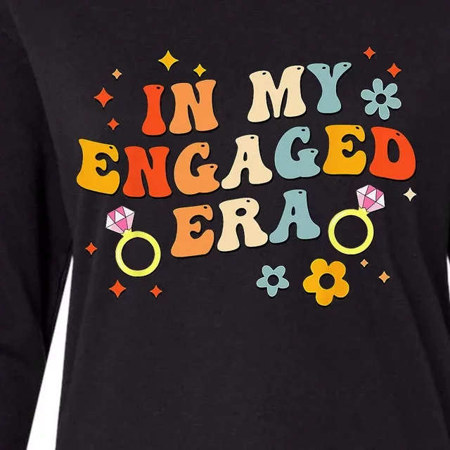 In My Engaged Era Groovy Bride Bachelorette Party Womens Cotton Relaxed Long Sleeve T-Shirt