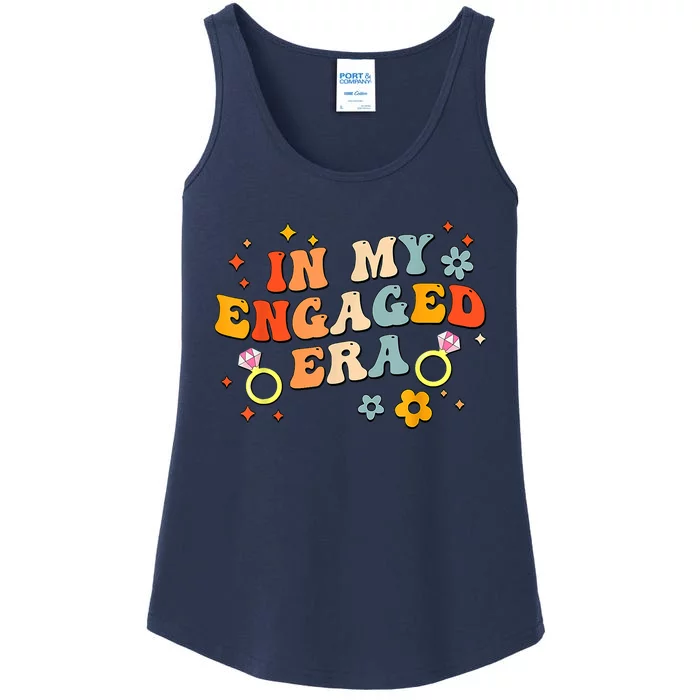 In My Engaged Era Groovy Bride Bachelorette Party Ladies Essential Tank