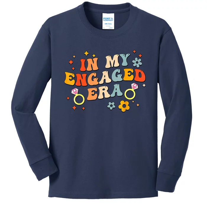 In My Engaged Era Groovy Bride Bachelorette Party Kids Long Sleeve Shirt