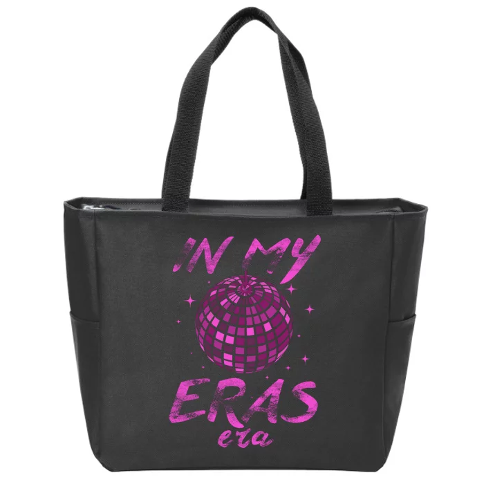 In My Eras Era Funny Disco Ball Retro 70s Zip Tote Bag